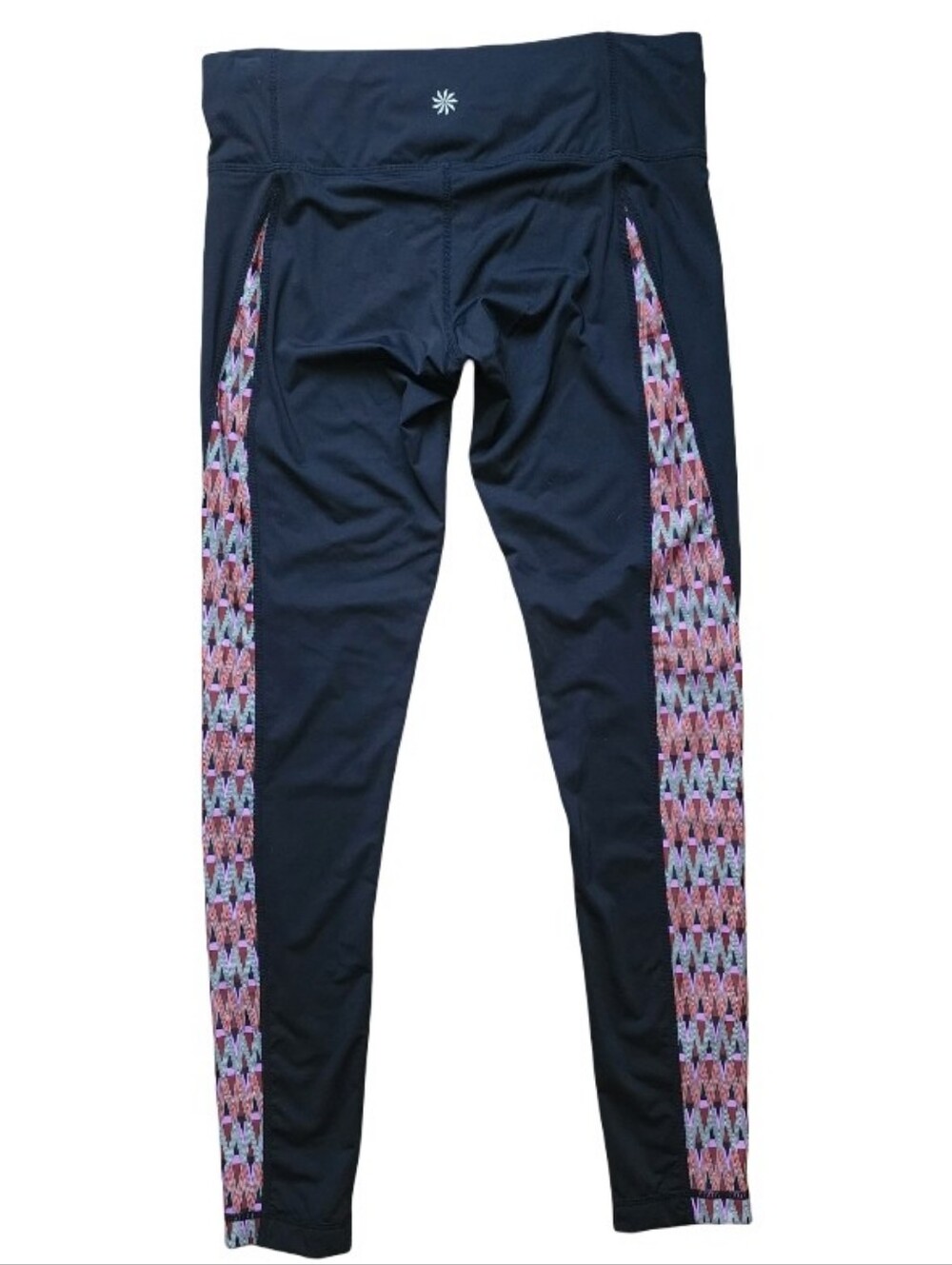 Athleta Ariel Black Printed‎ Panel Leggings Women's Small Swim Paddleboard NWOT